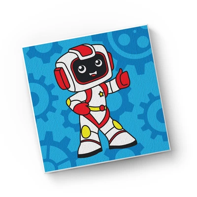 Gambar Kiddy Star 20x20 Cm Set Paint By Numbers Robot