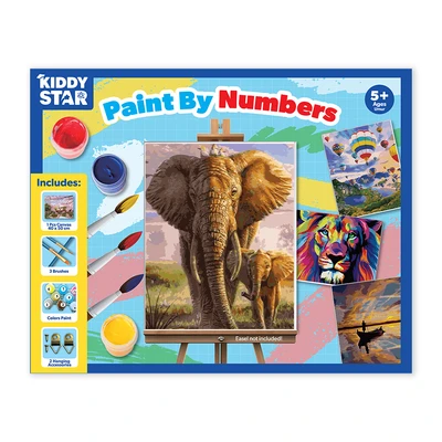 Gambar Kiddy Star 40x50 Cm Set Paint By Numbers Elephant