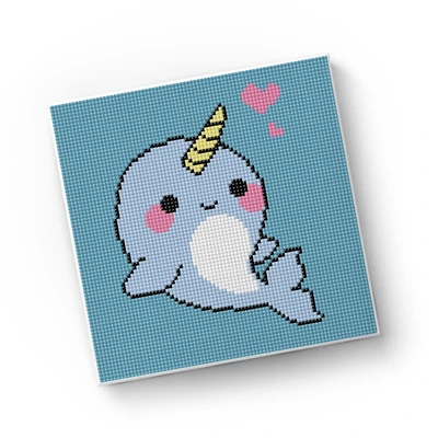 Gambar Kiddy Star 20x20 Cm Set Diamond Painting Narwhal