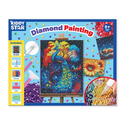 Gambar Kiddy Star 40x50 Cm Set Diamond Painting Peacock