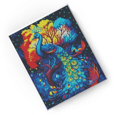 Gambar Kiddy Star 40x50 Cm Set Diamond Painting Peacock