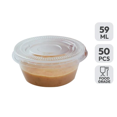 Gambar Kris Wadah Saus Plastik Disposable Dengan Tutup 59 ml Set 50 pcs Transparan