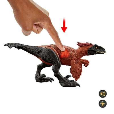 Gambar Jurassic World Epic Attack Figure Pyroraptor - Hitam/cokelat