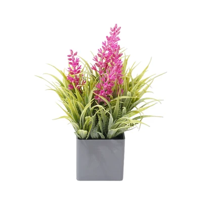 Gambar Arthome Bunga Artifisial Grass Lavender Dengan Pot 8x8x20 cm - Ungu