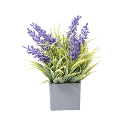 Gambar Arthome Bunga Artifisial Grass Lavender Dengan Pot 8x8x8 cm - Ungu Lilac