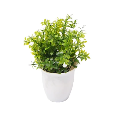 Gambar Arthome Bunga Artifisial Grass Star Dengan Pot 9x9x22 cm - Putih