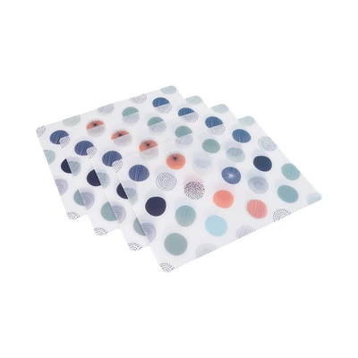 Gambar Forhom Tatakan Piring PP Colored Dots 29X40 cm Set 4 pcs - Mix