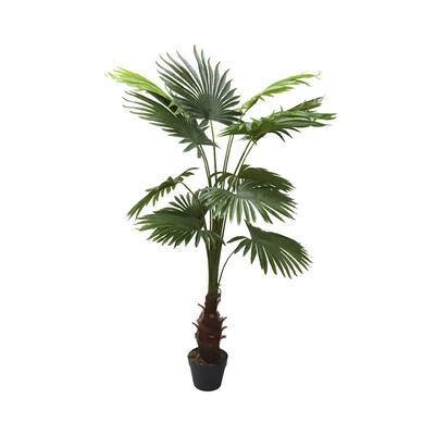 Gambar Arthome Tanaman Artifisial Fan Palm Dengan Pot 60x60x150 cm - Hijau