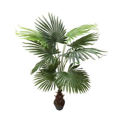 Gambar Arthome Tanaman Artifisial Fan Palm Dengan Pot 60x60x150 cm - Hijau