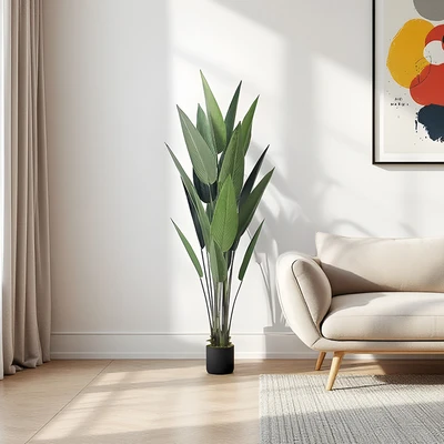 Gambar Forhom Tanaman Artifisial Birds Of Paradise Dengan Pot 45x45x160 cm - Hijau