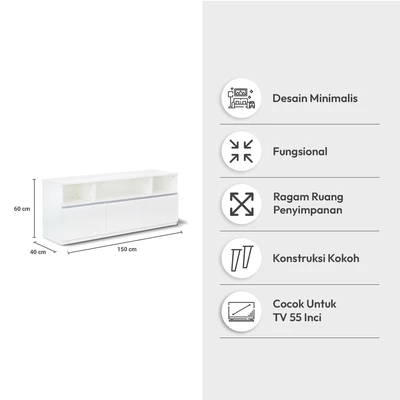 Gambar Informa Finn Rak TV - Putih