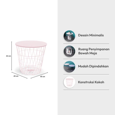 Gambar Informa Troy Meja Tamu Dengan Penyimpanan - Pink