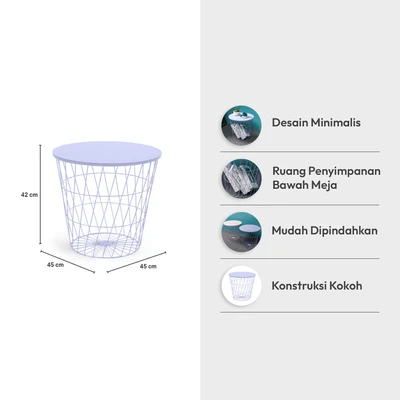 Gambar Informa Troy Meja Tamu Dengan Penyimpanan - Ungu Lilac