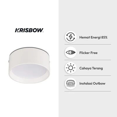 Gambar Krisbow Lampu Downlight LED Surface SMD 12 Watt Warm White - Kuning