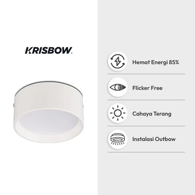 Gambar Krisbow Lampu Downlight LED Surface SMD 18 Watt Warm White - Kuning