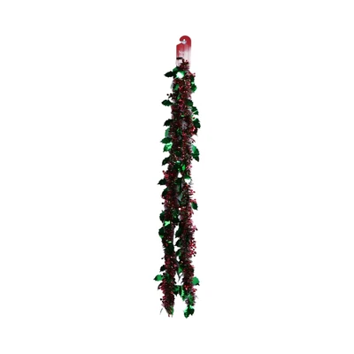 Gambar Noelle Tinsel Garland Dekorasi Natal Christmas Leaf - Merah