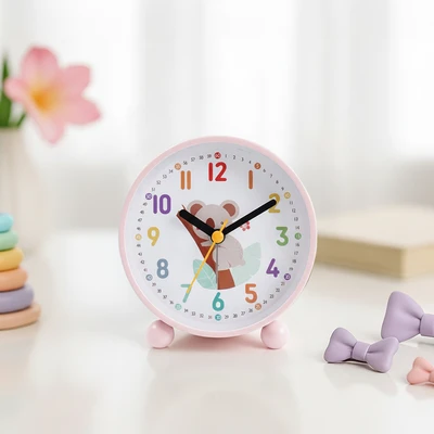 Gambar Ataru Jam Meja Anak Bunny 9.4 cm - Pink