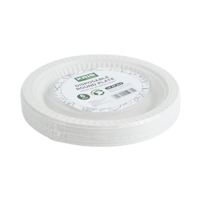 Gambar Kris Piring Makan Sekali Pakai Biodegradable Round 15 cm Set 25 pcs - Putih