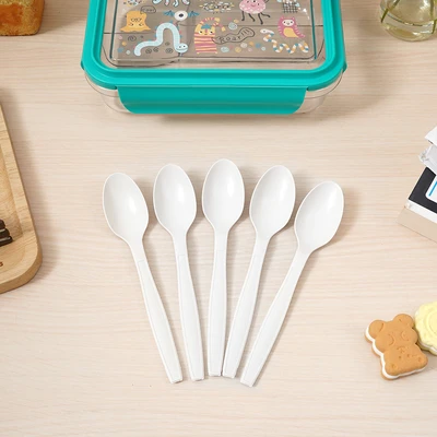 Gambar Kris Sendok Makan Sekali Pakai Biodegradable Set 50 pcs - Putih