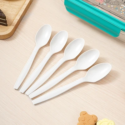 Gambar Kris Sendok Makan Sekali Pakai Biodegradable Set 50 pcs - Putih