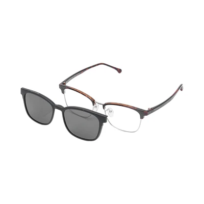 Gambar Parim Eyewear Kacamata Magnet Rectangular Half Frame Tortoise