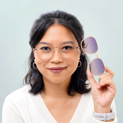 Gambar Parim Eyewear Kacamata Magnet Hexagonal - Rose Gold