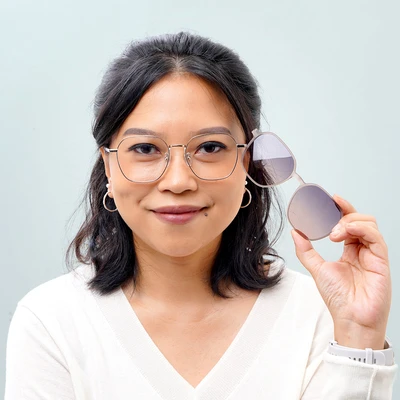 Gambar Parim Eyewear Kacamata Magnet Hexagonal - Silver