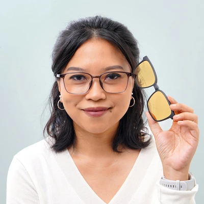 Gambar Parim Eyewear Kacamata Magnet Square Gradient - Metal  Abu-Abu