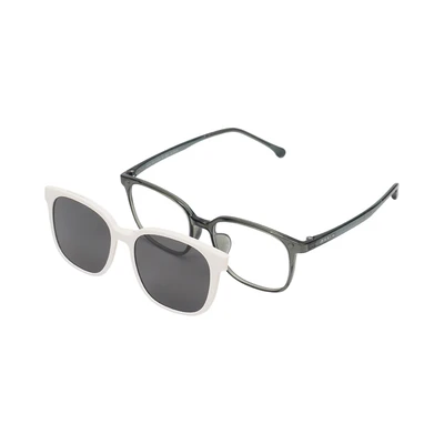 Gambar Parim Eyewear Kacamata Magnet Square Metal - Putih / Hitam