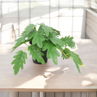 Gambar Forhom Tanaman Artifisial Mta Leaves Dengan Pot 22.9x17.8x16.5 cm Random