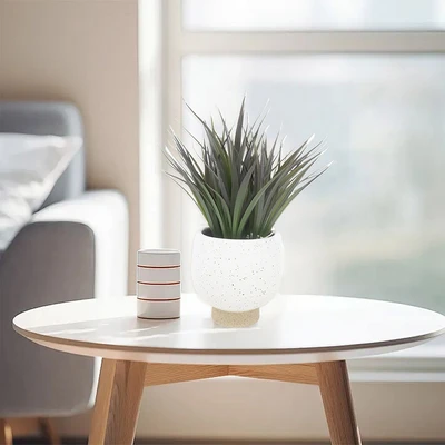 Gambar Forhom Tanaman Artifisial Aquatic Grass Dengan Pot Keramik - Putih