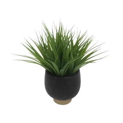 Gambar Forhom Tanaman Artifisial Aquatic Grass Dengan Pot Keramik - Hitam