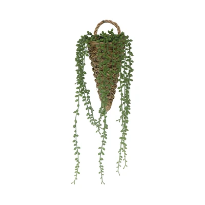 Gambar Forhom Tanaman Artifisial Bean Leaves Dengan Pot Keranjang Gantung 12.7x12.7x43.2 cm - Hijau