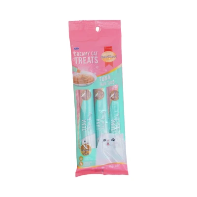 Gambar Smartheart Camilan Kucing Creamy Treats Tuna 15 gr Set 4 pcs