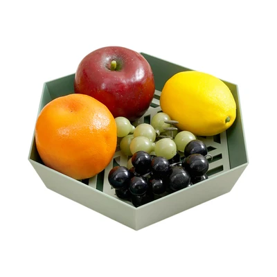 Gambar Culinart Wadah Saji Buah Dengan Strainer Plastik Hexagon Random