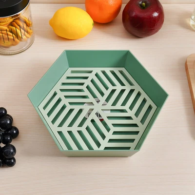 Gambar Culinart Wadah Saji Buah Dengan Strainer Plastik Hexagon Random