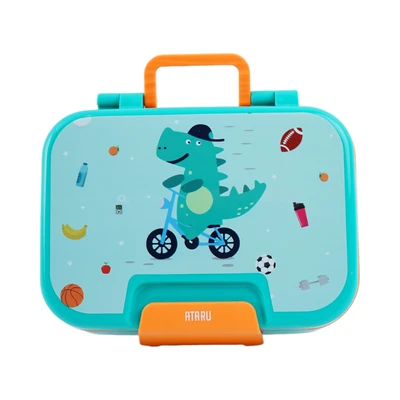 Gambar Ataru Timy Kotak Makan 4 Sekat Dino 1.03 Liter - Hijau