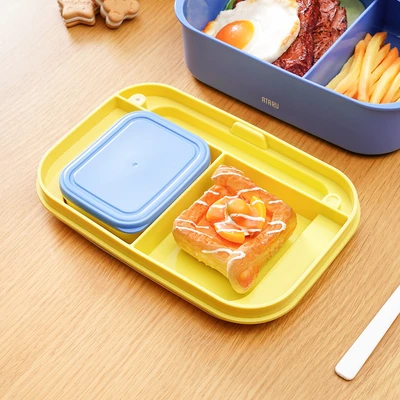 Gambar Ataru Haru Kotak Makan 2 Susun & 2 Sekat 1.25 Liter - Biru
