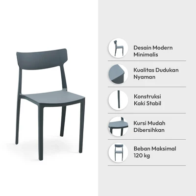 Gambar Informa Elkan Kursi - Abu-Abu Tua