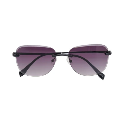 Gambar Ilook Sunnies Kacamata Sunglasses Aviator Rimless Stainless  - Hitam Matt