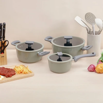 Gambar Culinart Linea Panci Saucepan Dengan Tutup Non-Stick Coating 16 cm - Hijau