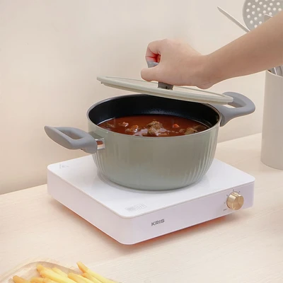 Gambar Culinart Linea Panci Casserole Dengan Tutup Non-Stick Coating 20 cm - Hijau