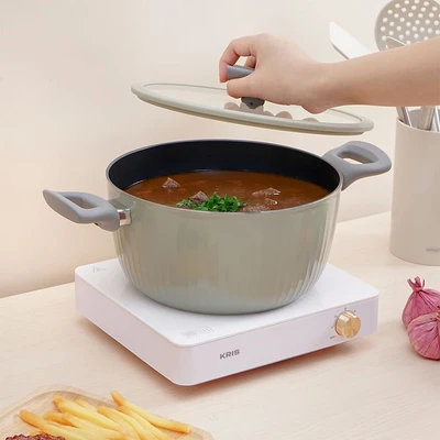Gambar Culinart Linea Panci Casserole Dengan Tutup Non-Stick Coating 24 cm - Hijau