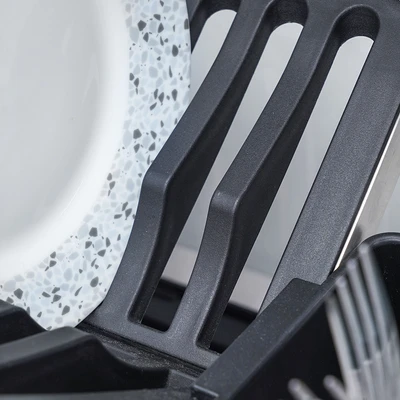 Gambar Stora Tinsel Rak Piring 2 Tingkat Foldable - Hitam