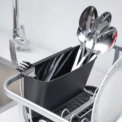 Gambar Stora Kurv Rak Piring - Hitam/Silver