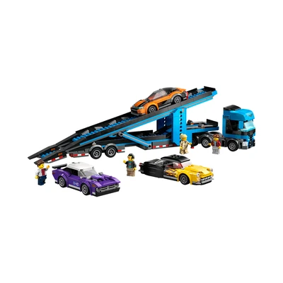 Gambar LEGO City Car Transporter Truck Dengan Sports Cars 60408