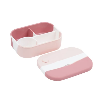 Gambar Picas Yoona Kotak Makan Silikon 4 Sekat Dengan Airhole Tiedye 700 ml - Pink