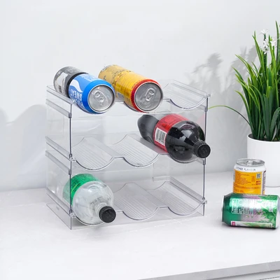 Gambar Stora Rak Botol 3 Tingkat 3 Grid Transparan