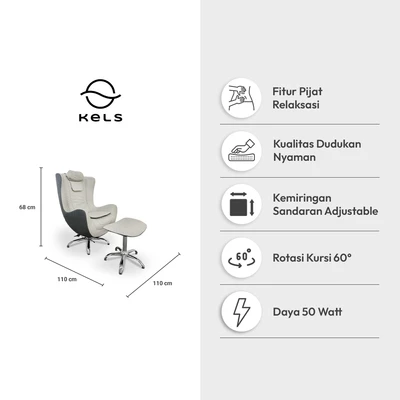 Gambar Kels Kursi Pijat Lounge - Abu-Abu
