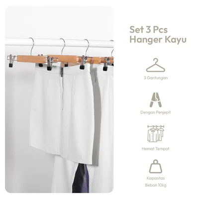 Gambar Informa Hanger Rok Dengan Klip Set 3 pcs